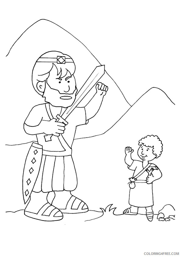 David and Goliath Coloring Pages David and Goliath Story Printable 2021 1999 Coloring4free