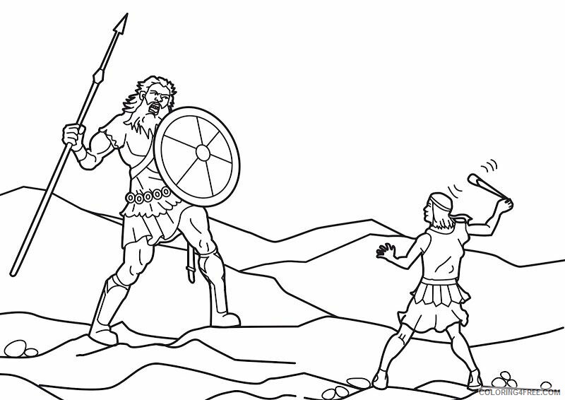 David and Goliath Coloring Pages David and Goliath Story Printable 2021 2000 Coloring4free