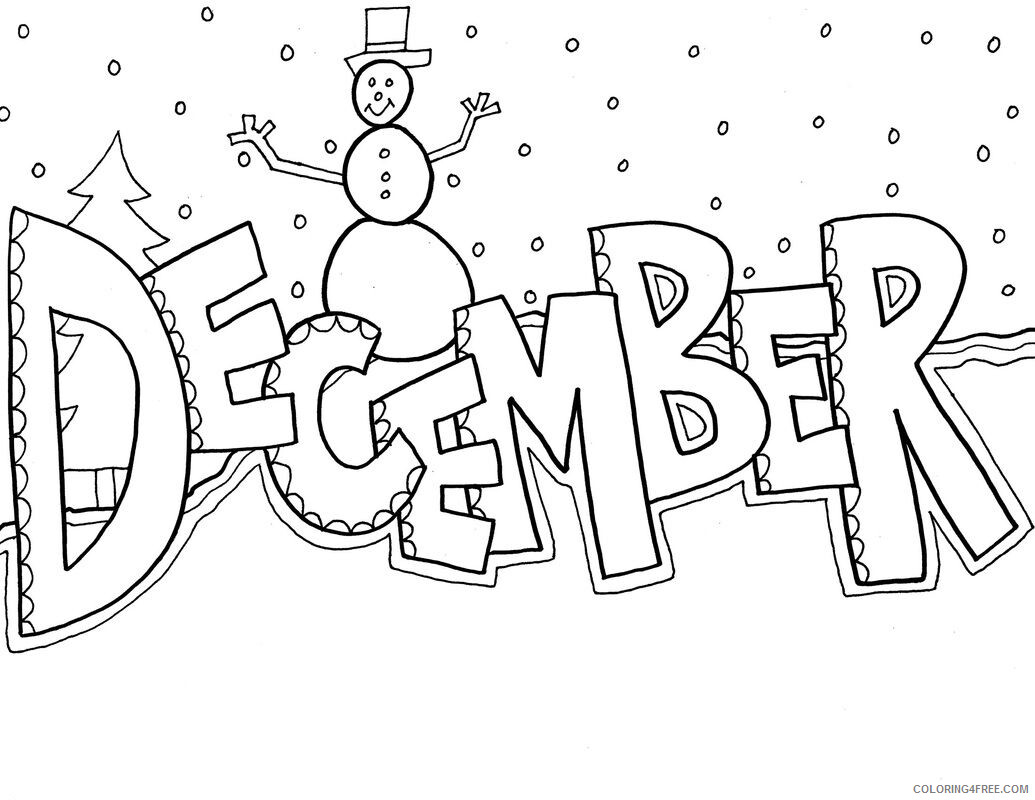 December Coloring Pages December Printable 2021 2009 Coloring4free