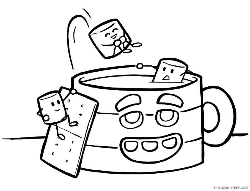 December Coloring Pages Hot Cocoa December Printable 2021 2012 Coloring4free