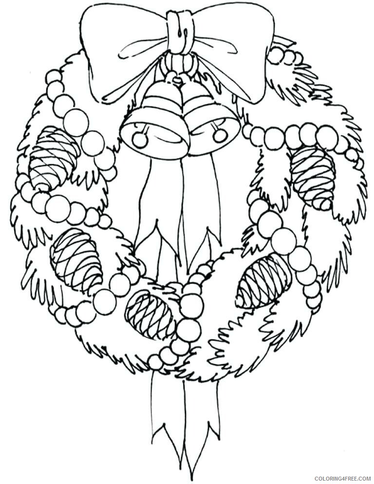 December Coloring Pages Wreath December Printable 2021 2014 Coloring4free