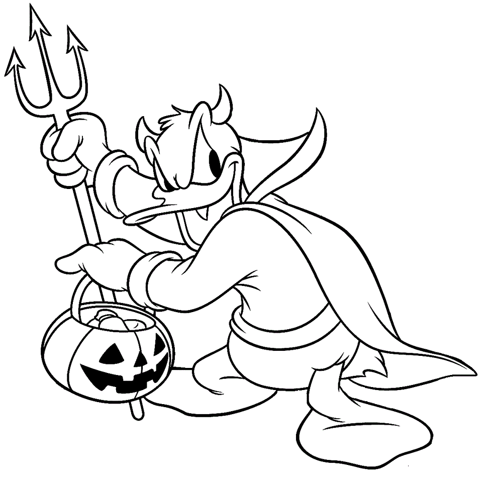 Devil Coloring Pages Devil Duck Costume Disney Halloween Printable 2021 2030 Coloring4free