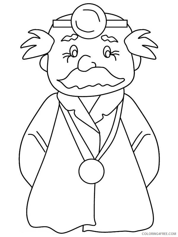 Doctor Coloring Pages An Old Surgeon Doctor Printable 2021 2040 Coloring4free