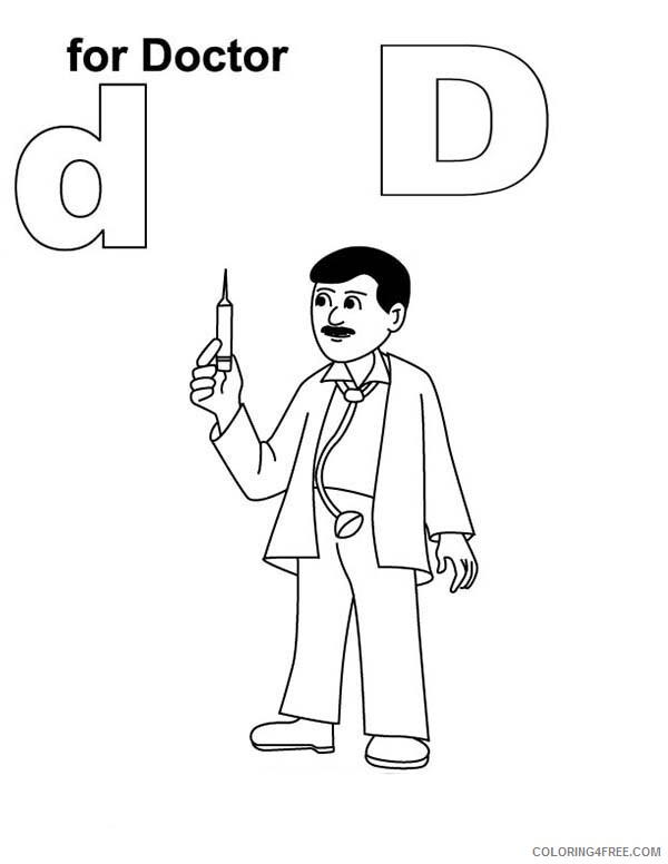 Doctor Coloring Pages D is for Doctor Printable 2021 2042 Coloring4free