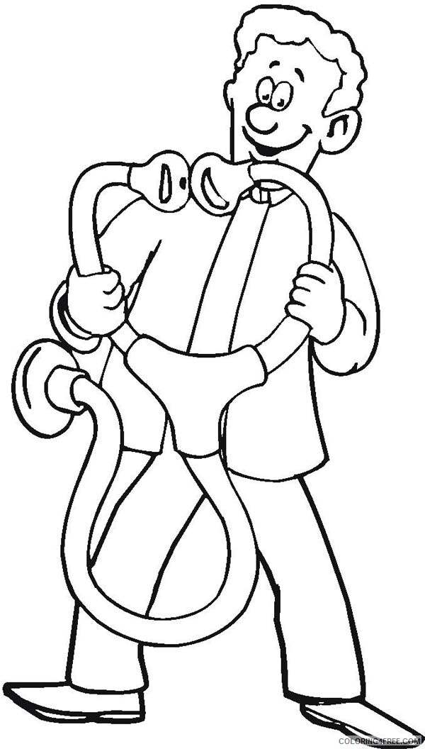 Doctor Coloring Pages Doctor Amazed with Giant Stethoscope Printable 2021 2043 Coloring4free