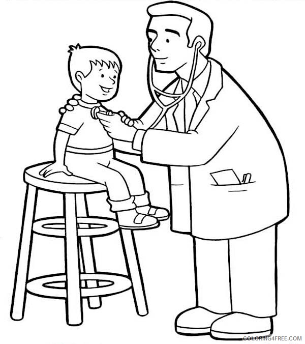 Doctor Coloring Pages Doctor Checked at Little Kid Condition Printable 2021 2044 Coloring4free