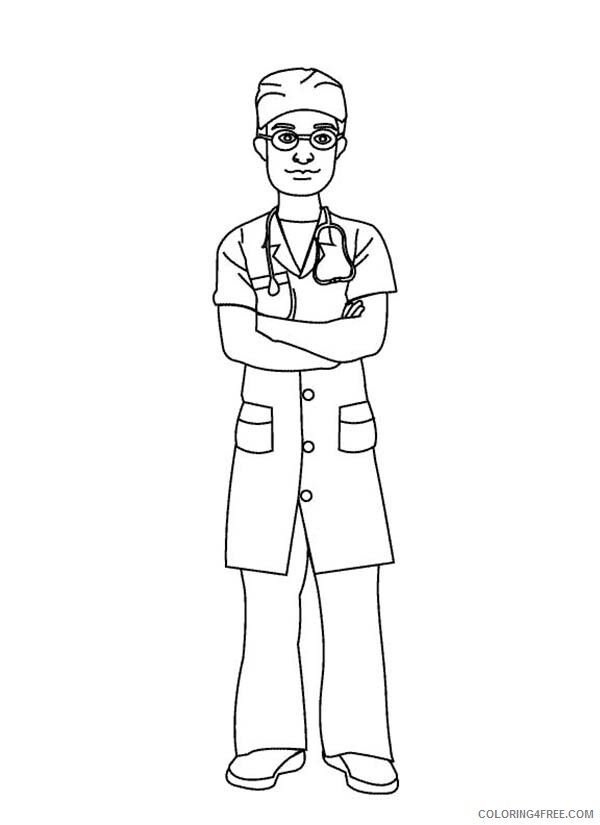 Doctor Coloring Pages Doctor Wearing Operating Suit Printable 2021 2057 Coloring4free