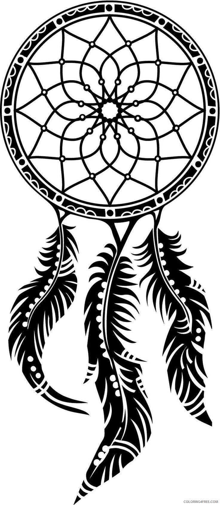 Dream Catcher Coloring Pages Dream Catcher Printable 2021 2080 Coloring4free