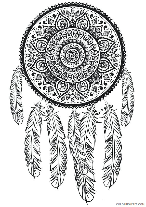 Dream Catcher Coloring Pages Dream Catcher to Print Printable 2021 2082 Coloring4free