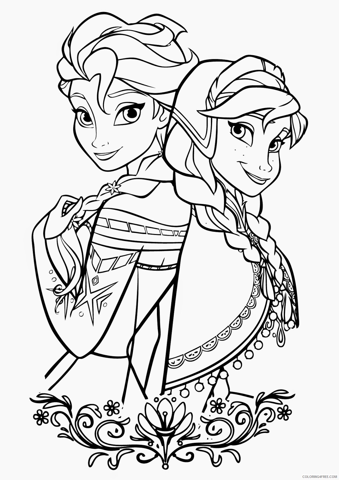 Elsa Coloring Pages Printable Elsa and Anna Printable 2021 2136 Coloring4free