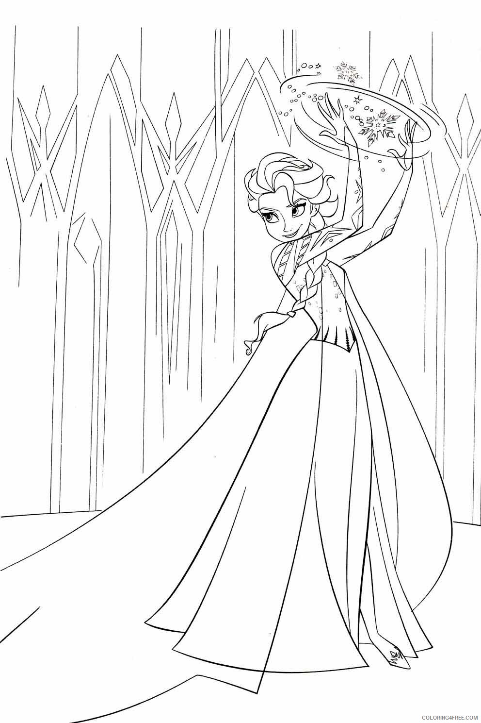 Elsa Coloring Pages elsa spell Printable 2021 2128 Coloring4free
