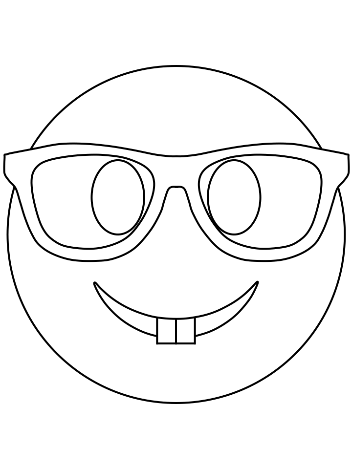 Emoji Coloring Pages glasses Printable 2021 2229 Coloring4free