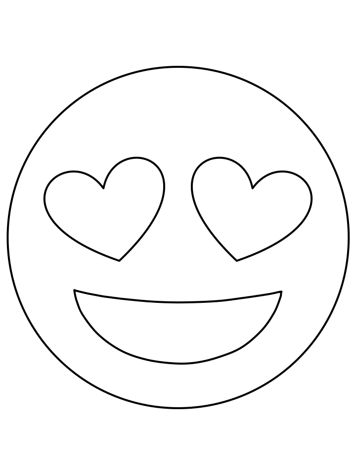 Emoji Coloring Pages heart eyes Printable 2021 2230 Coloring4free