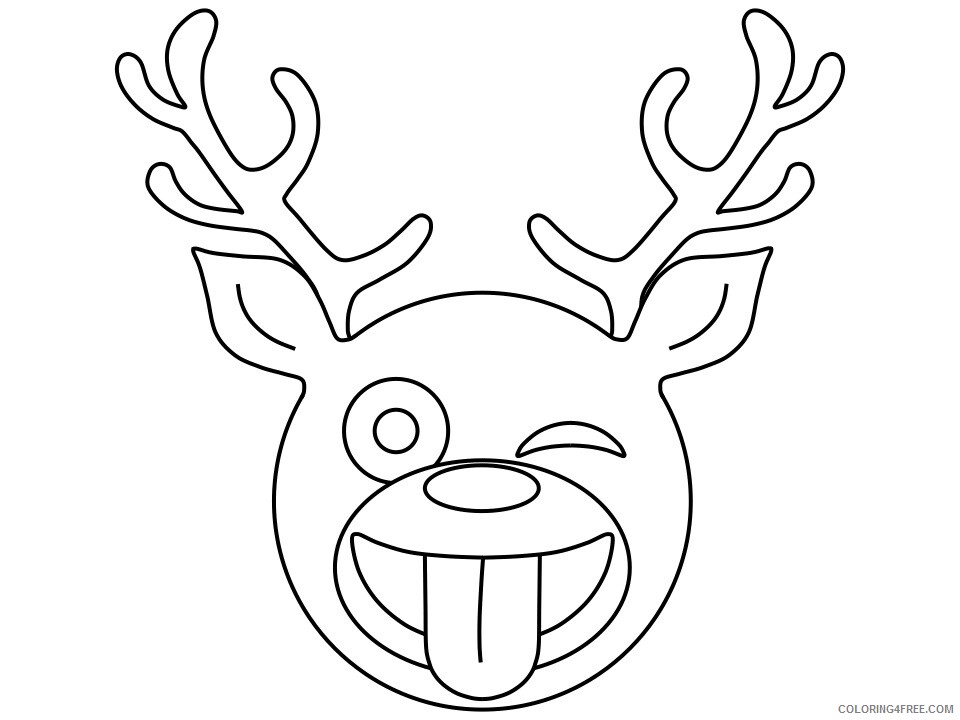 Emoji Coloring Pages reindeer Printable 2021 2236 Coloring4free
