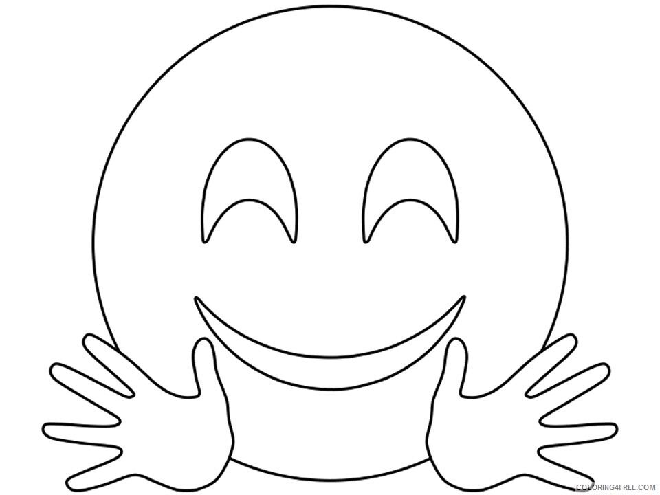 Emoji Coloring Pages smile hands Printable 2021 2247 Coloring4free