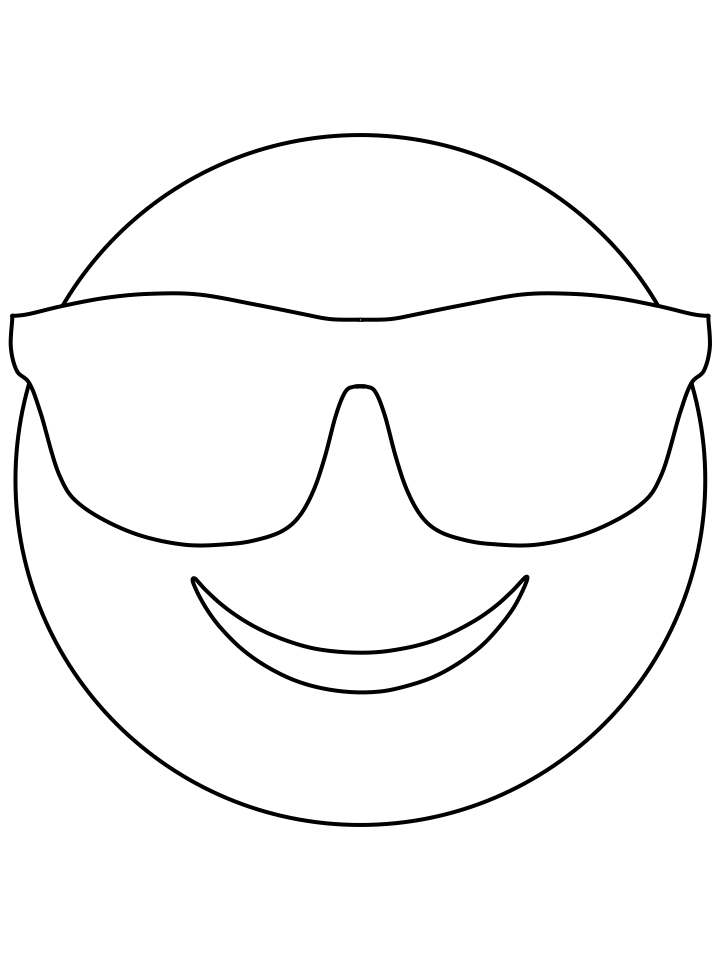 Emoji Coloring Pages sunglasses Printable 2021 2250 Coloring4free