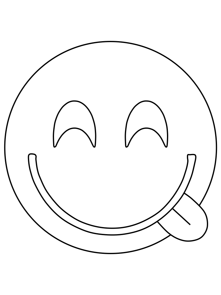 Emoji Coloring Pages tongue smile Printable 2021 2254 Coloring4free
