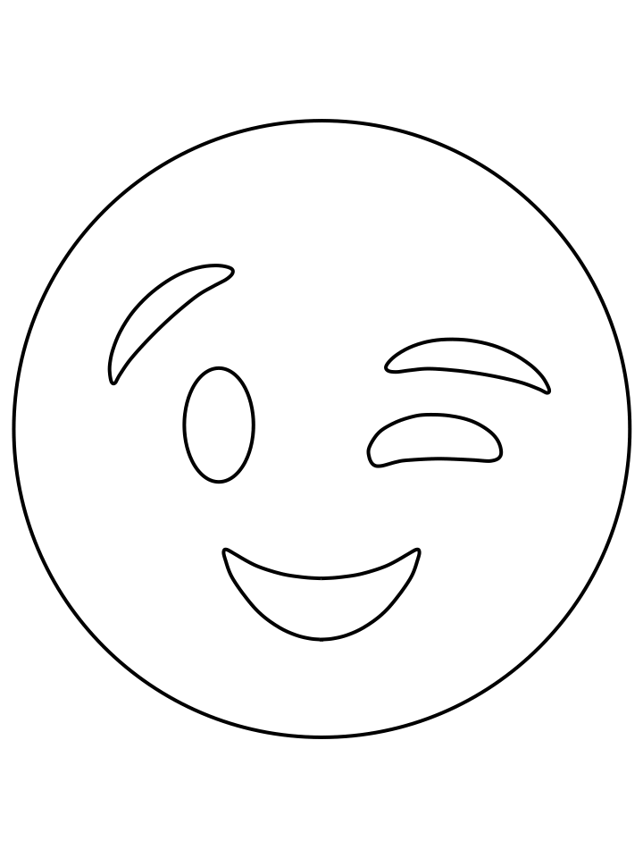 Emoji Coloring Pages winking Printable 2021 2265 Coloring4free