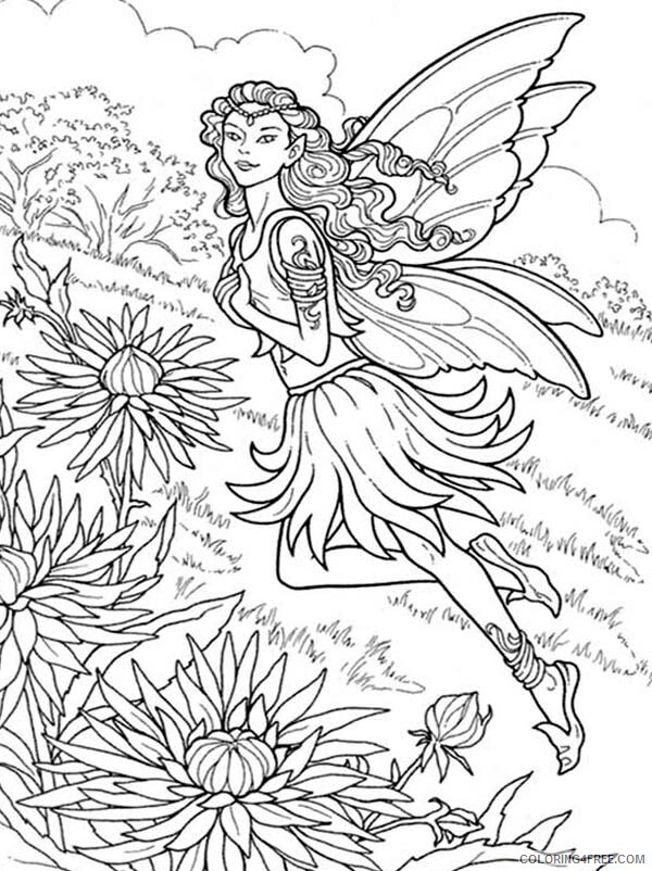 Fairy Coloring Pages Beautiful Fairy of Chrysanthemum Printable 2021 2317 Coloring4free