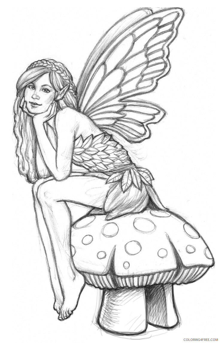 Fairy Coloring Pages Cute Fairy Adult Printable 2021 2323 Coloring4free