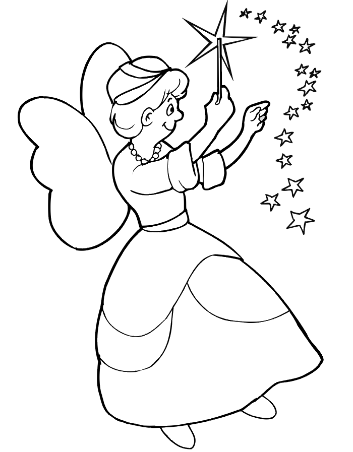 Fairy Coloring Pages Fairy Godmother Free Printable 2021 2372 Coloring4free