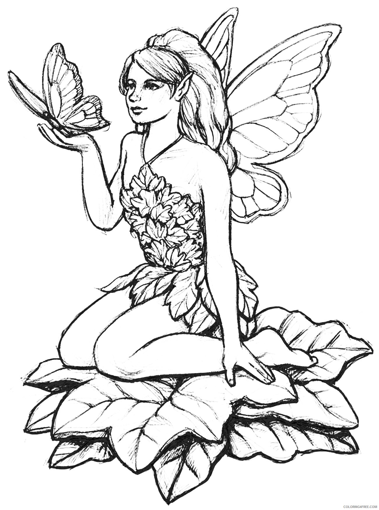 Fairy Coloring Pages Fairy for Adults Printable 2021 2345 Coloring4free