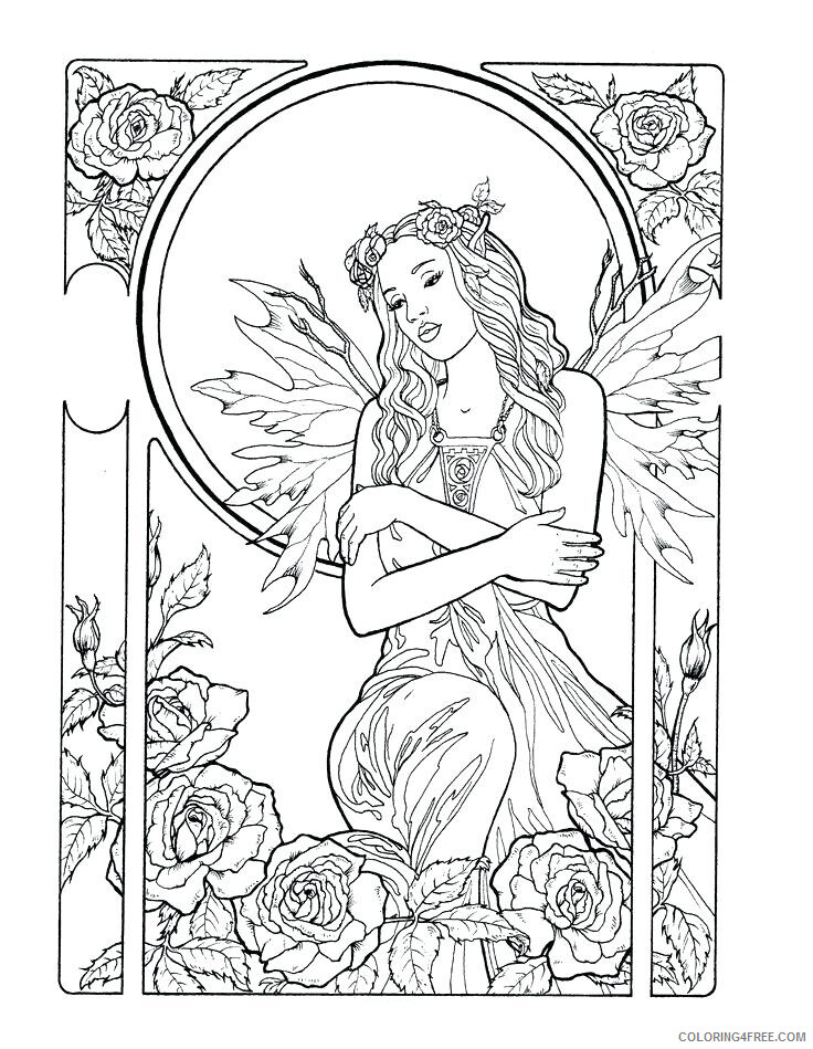 Fairy Coloring Pages Pretty Fairy Adult Printable 2021 2396 Coloring4free