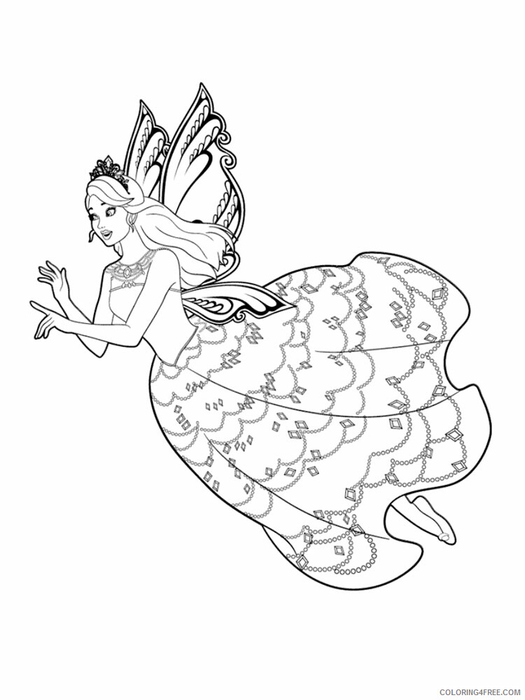 Fairy Coloring Pages barbie fairy 4 Printable 2021 2311 Coloring4free