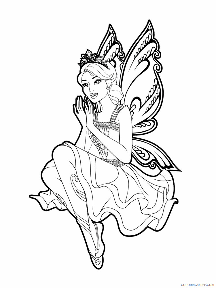 Fairy Coloring Pages barbie fairy 5 Printable 2021 2312 Coloring4free