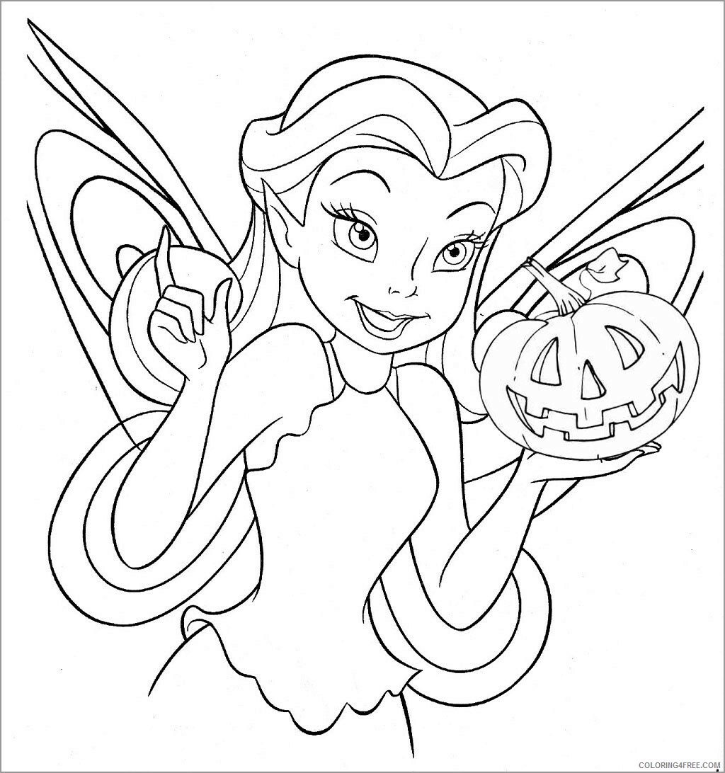 Fairy Coloring Pages halloween fairy for kids Printable 2021 2392 Coloring4free