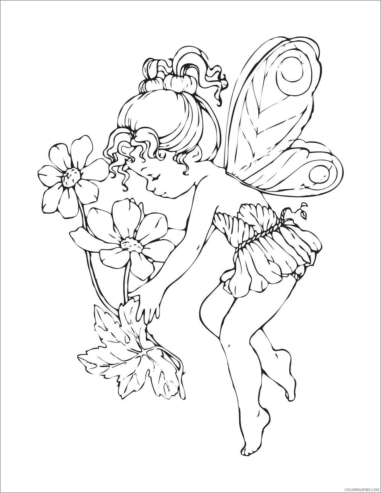Fairy Coloring Pages printable kids fairy Printable 2021 2400 Coloring4free