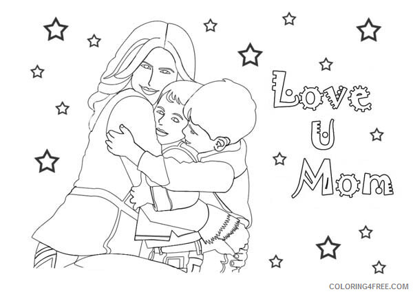 Family Coloring Pages A Family Celebrate Happy Mothers Day Printable 2021 2430 Coloring4free
