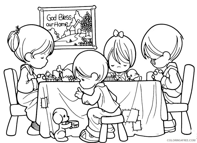 Family Coloring Pages Family Praying Printable 2021 2470 Coloring4free