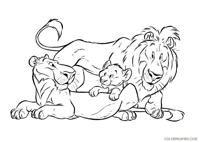 Family Coloring Pages Lion family 2 Printable 2021 2474 Coloring4free