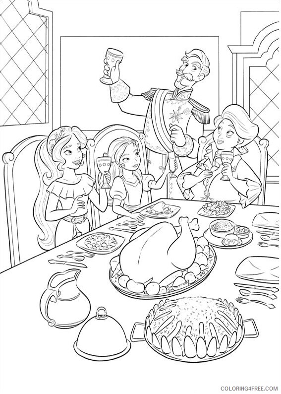 Family Coloring Pages family dinner of elena a4 Printable 2021 2423 Coloring4free