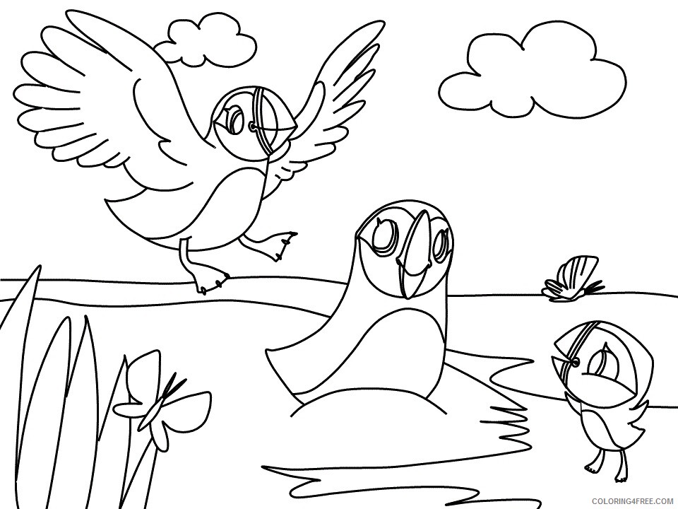 Family Coloring Pages puffin family Printable 2021 2483 Coloring4free
