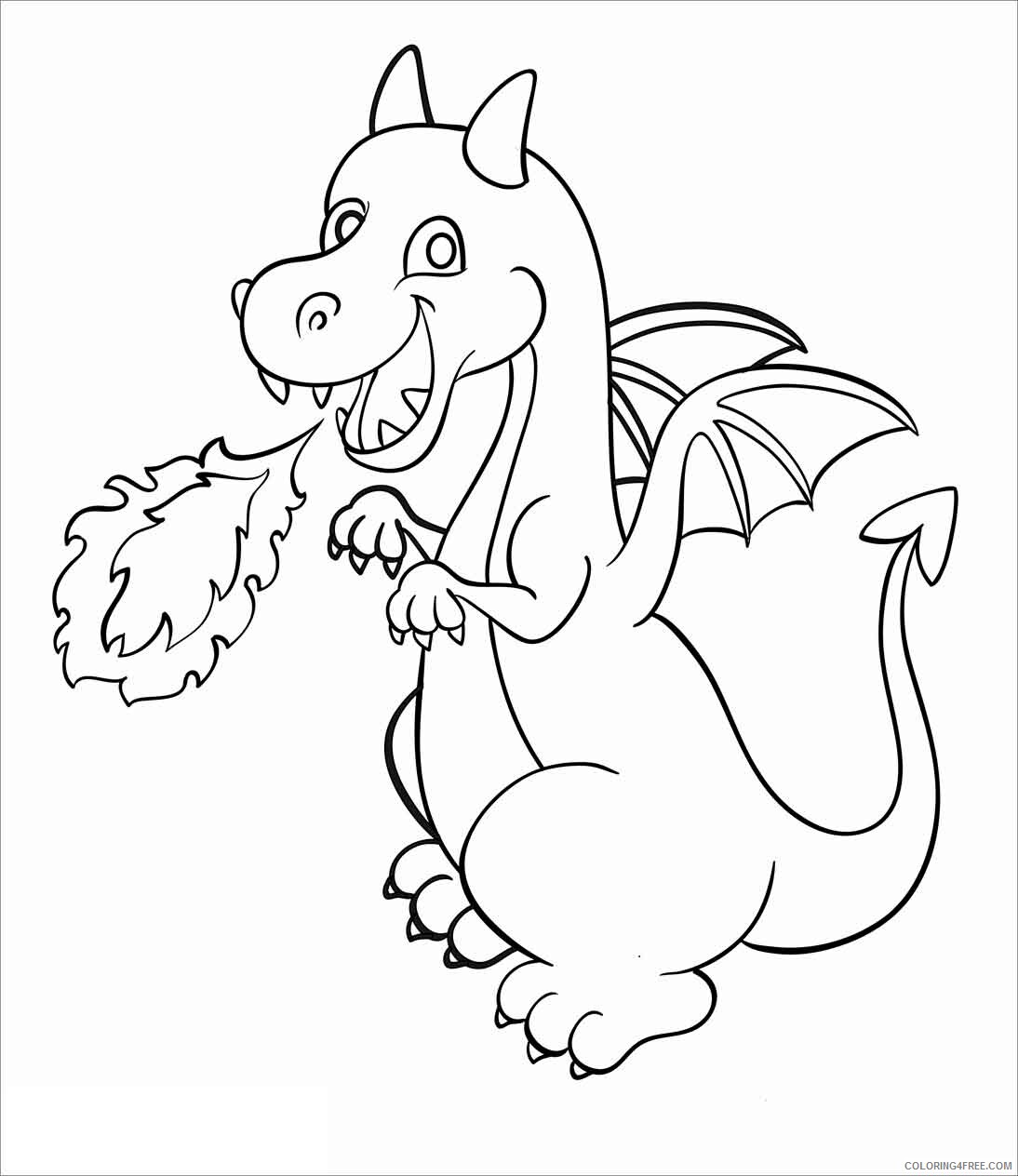Fantasy Dragons Coloring Pages Baby Dragon Printable 2021 2549 Coloring4free