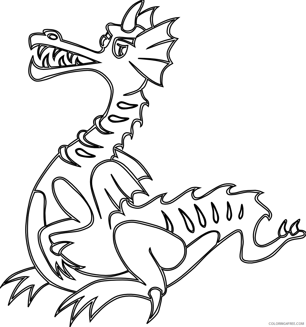 Fantasy Dragons Coloring Pages Cool Dragon Printable 2021 2557 Coloring4free