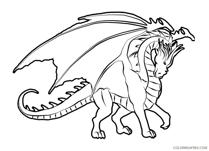 Fantasy Dragons Coloring Pages Dragon 3 Printable 2021 2560 Coloring4free