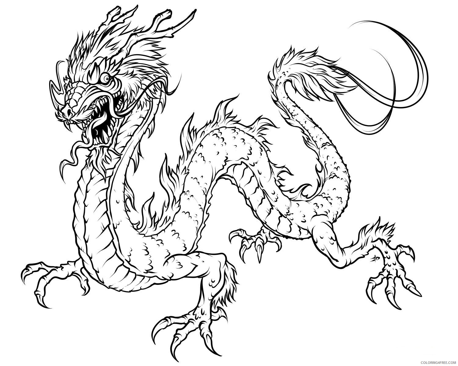 Fantasy Dragons Coloring Pages Dragon For Kids Printable 2021 2577 Coloring4free