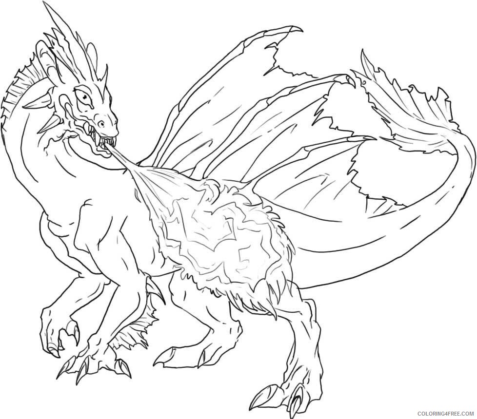 Fantasy Dragons Coloring Pages Dragon Printable 2021 2553 Coloring4free