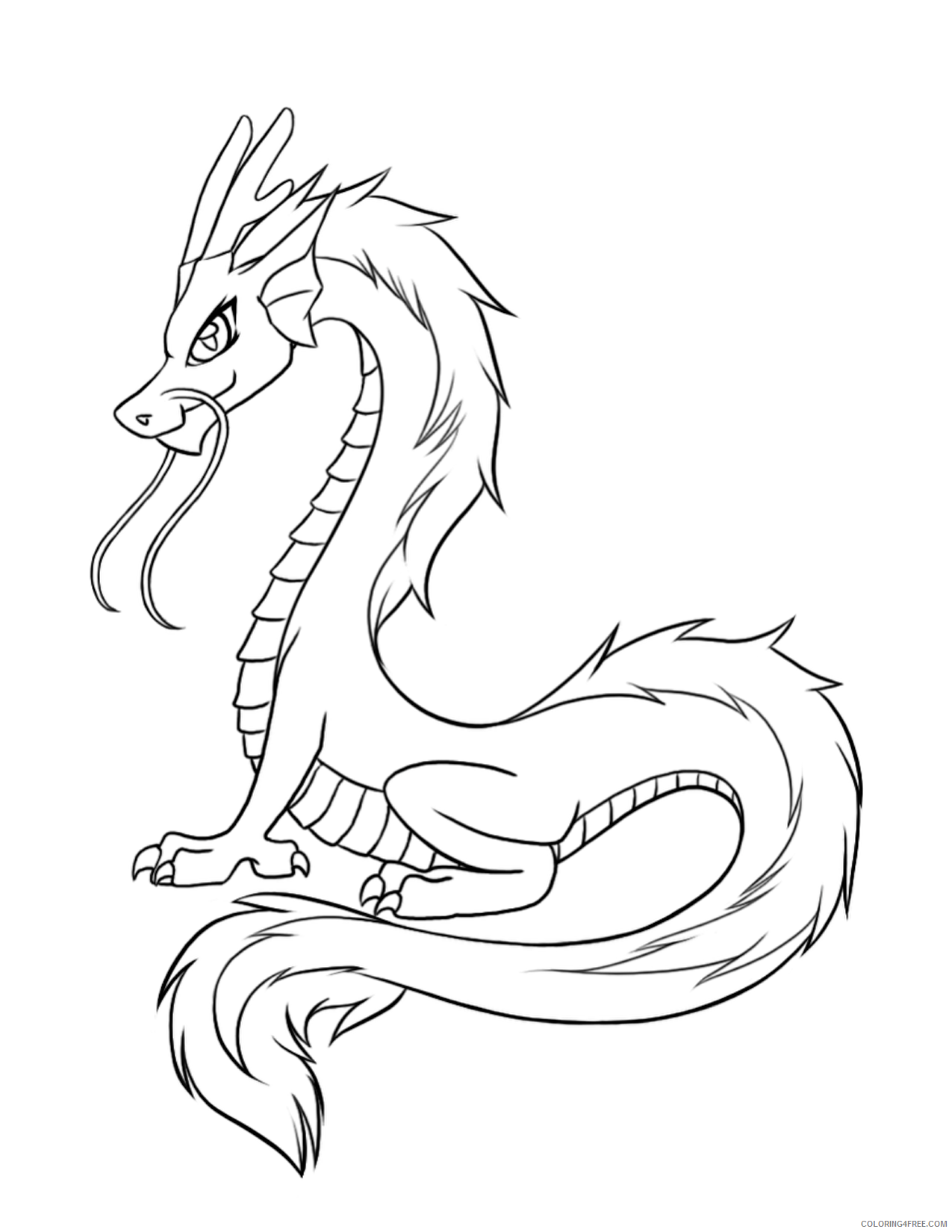 Fantasy Dragons Coloring Pages Real Dragon Printable 2021 2596 Coloring4free