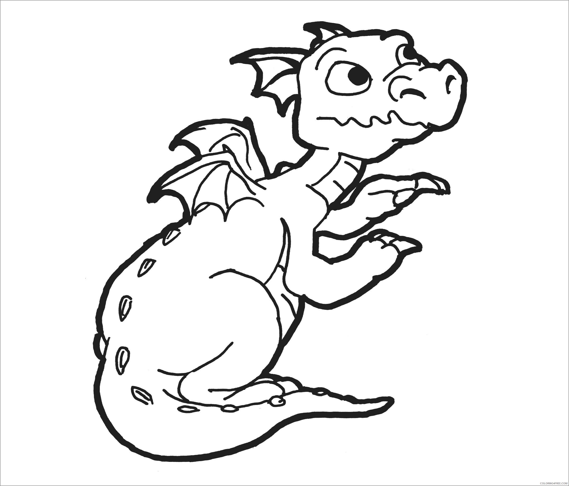 Fantasy Dragons Coloring Pages baby dragon 2 Printable 2021 2550 Coloring4free