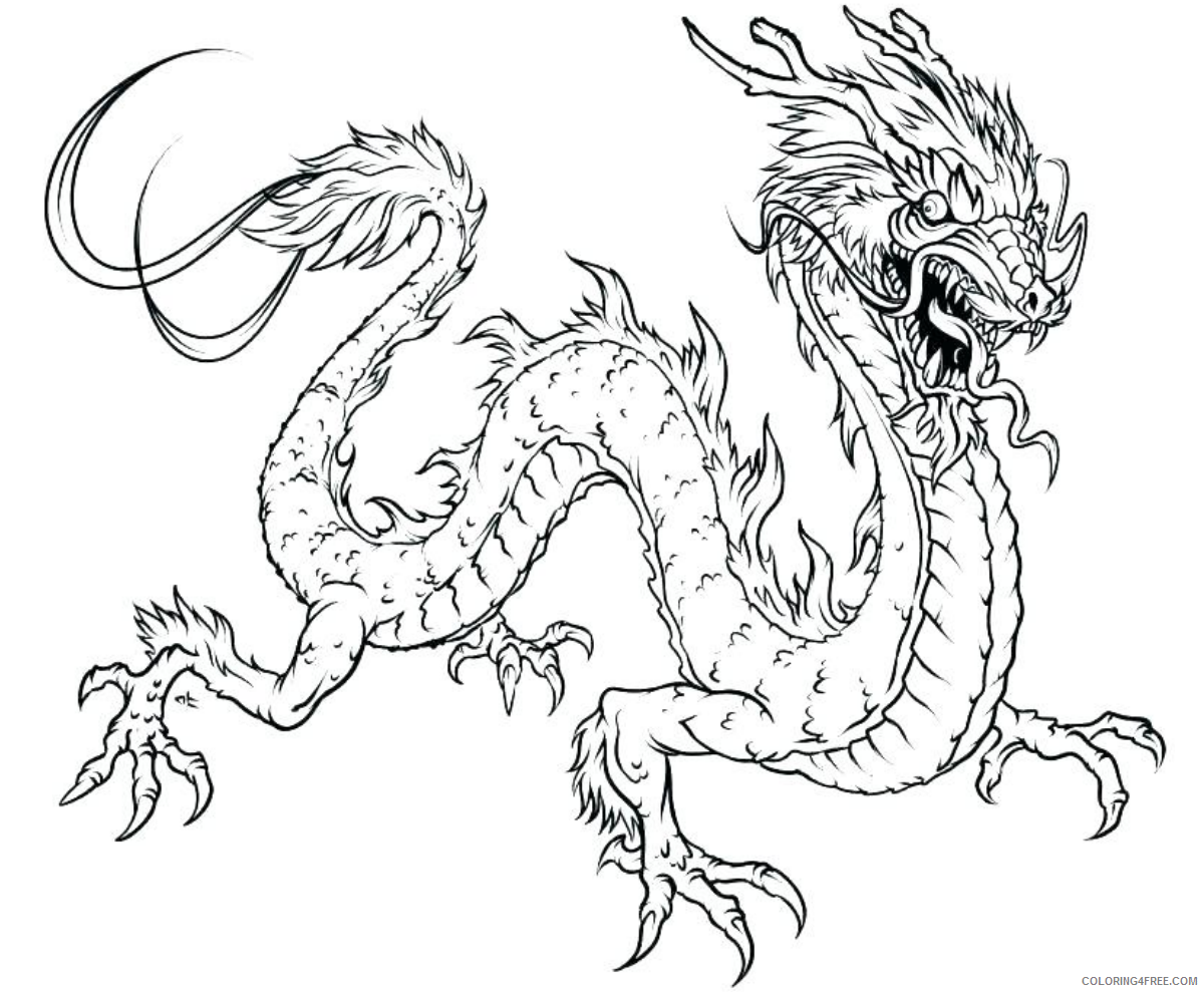Fantasy Dragons Coloring Pages chinese dragon Printable 2021 2533 Coloring4free