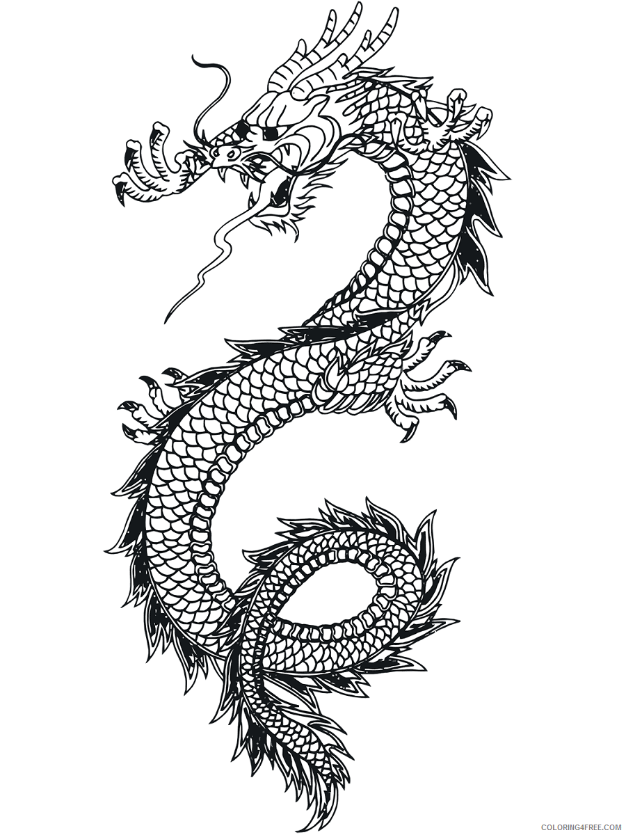 Fantasy Dragons Coloring Pages dragon Printable 2021 2534 Coloring4free