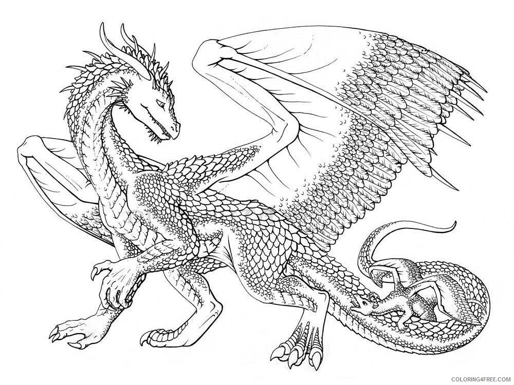 Fantasy Dragons Coloring Pages dragon for adults 11 Printable 2021 2566 Coloring4free