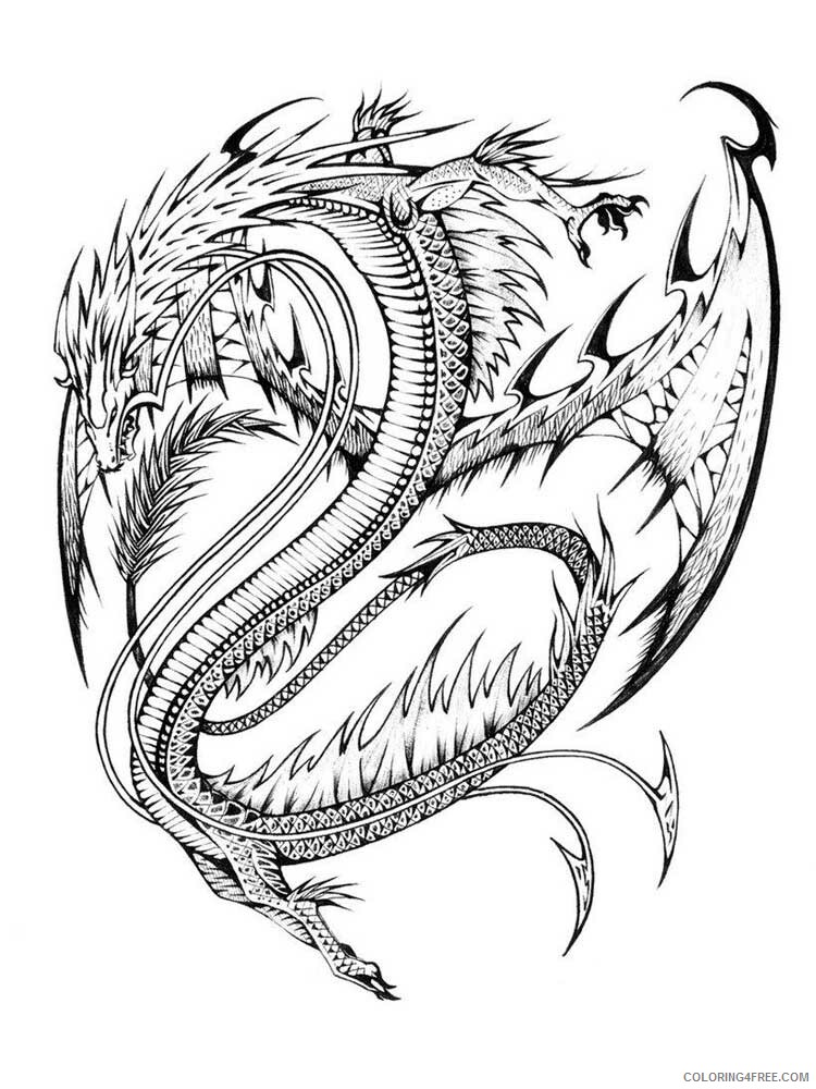 Fantasy Dragons Coloring Pages dragon for adults 8 Printable 2021 2574 Coloring4free
