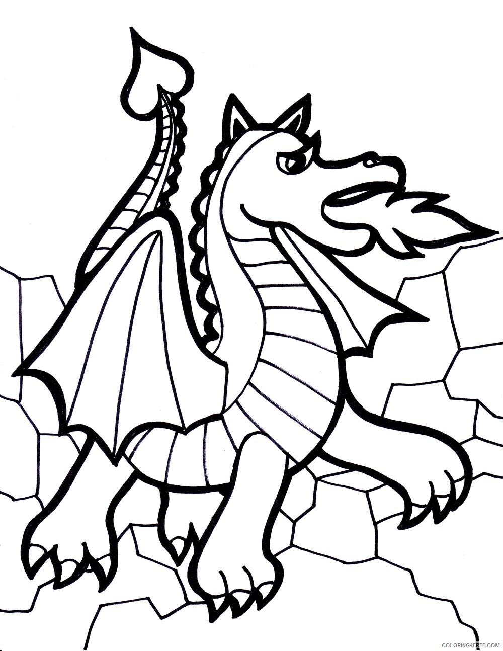 Fantasy Dragons Coloring Pages of Dragons Printable 2021 2556 Coloring4free