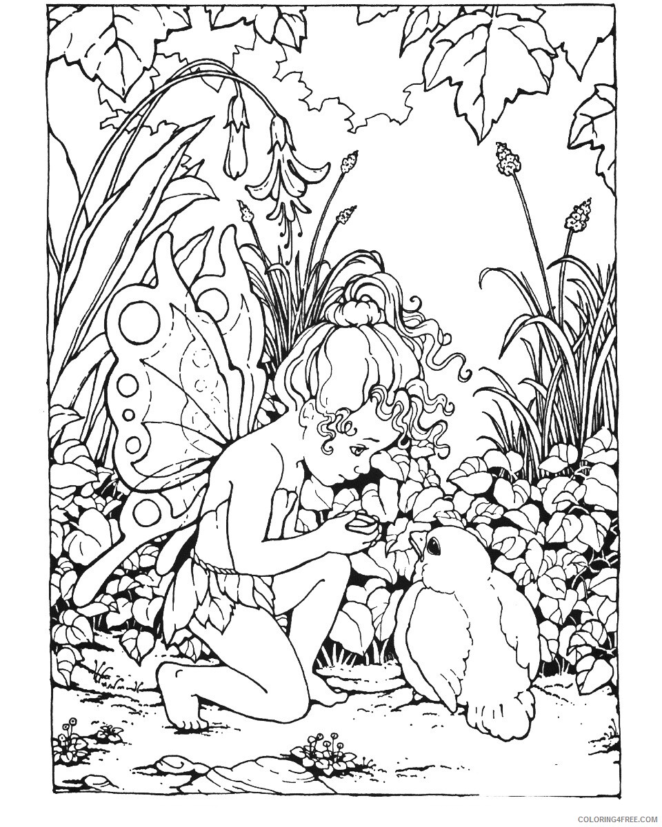 Fantasy Fairies Coloring Pages Fantasy little fairy Printable 2021 2623 Coloring4free