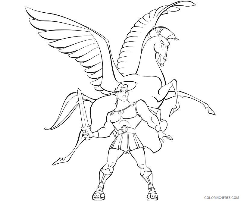 Fantasy Pegasus Coloring Pages Free Pegasus Printable 2021 2631 Coloring4free